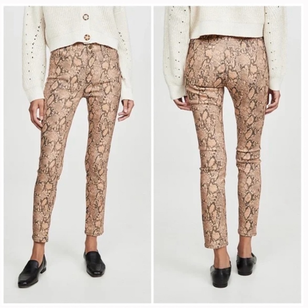 Frame Le High Skinny Crop Snakeskin